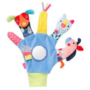 Baby Fehn Hracia rukavica so zrkadlom - Color Friends