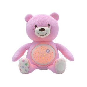 CHICCO Medvedík uspávačik s projektorom a hudbou Baby Bear First Dreams - ružová 0m+