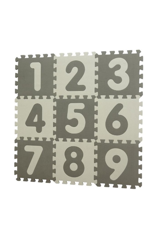 BABYDAN Hracia podložka Puzzle Grey s Číslami 90 x 90 cm