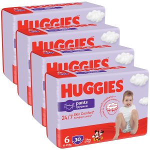 HUGGIES® Pants Nohavičky plienkové jednorazové 6 (15-25 kg) 120 ks - MESAČNÁ ZÁSOBA