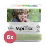 6x MOLTEX Pure&Nature Plienky jednorazové 4 Maxi (7-18 kg) 29 KS – ECONOMY PACK