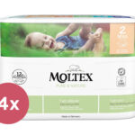 4x MOLTEX Pure & Nature Plienky jednorazové 2 Mini (3-6 kg) 38 ks – ECONOMY PACK