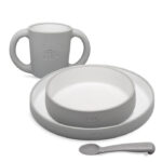 INTERBABY | Jedálenský set silikonový – sivý