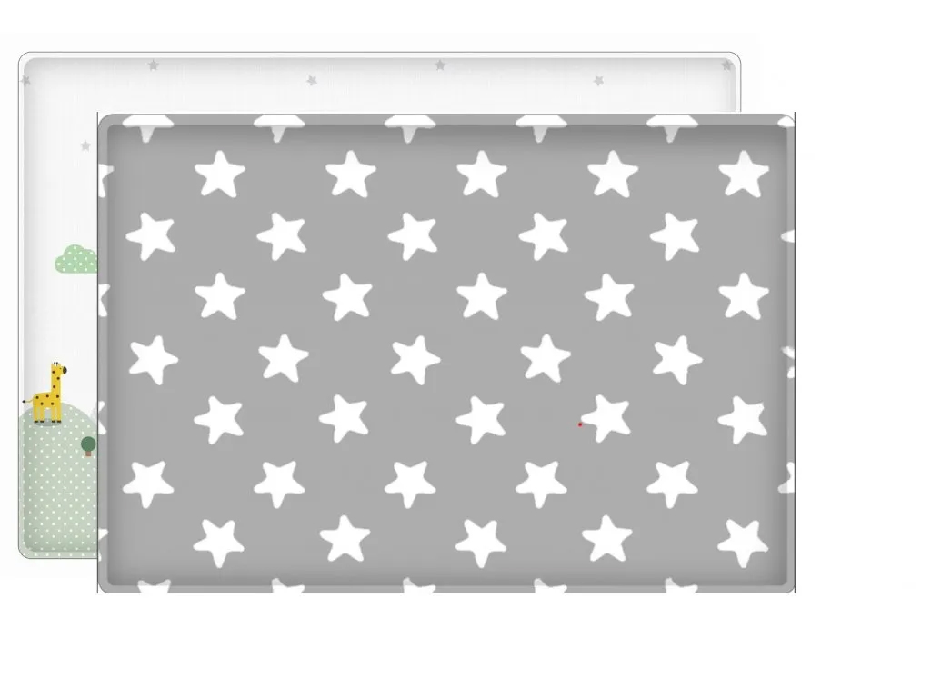 LALALU Podložka na hranie Premium White Star 190x130 cm