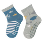 STERNTALER Ponožky protišmykové Morský svet ABS 2ks v balení modrá chlapec veľ. 22 12-24m