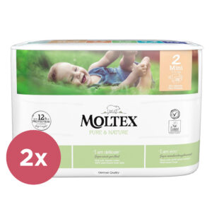 2x MOLTEX Pure&Nature Plienky jednorázové 2 Mini (3-6 kg) 38 ks