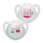 NUK Cumlík silikónový Star Peppa Pig 6-18m. 2 ks