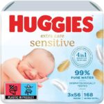 HUGGIES® Obrúsky vlhčené Extra Care Triplo 56×3 ks