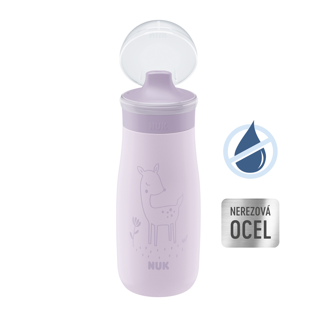 NUK Fľaša Mini-Me Sip nerezová - fialová 300ml