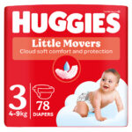 HUGGIES® Plienky jednorázové Little Movers 3 (4-9 kg) 78 ks