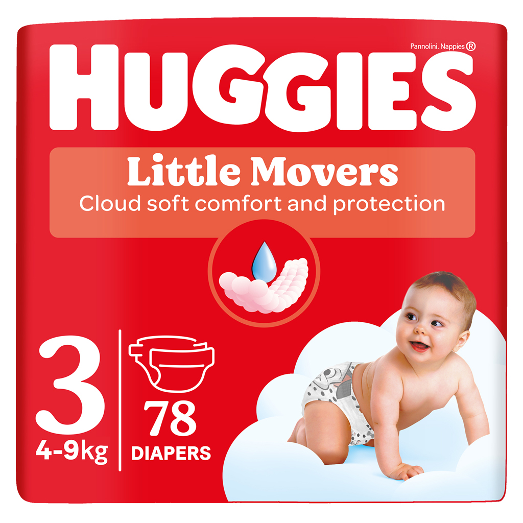 HUGGIES® Plienky jednorázové Little Movers 3 (4-9 kg) 78 ks